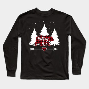 Wifey Bear Buffalo Plaid Christmas Matching Family Pajama Long Sleeve T-Shirt